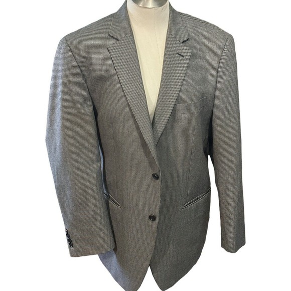 Izod Blazer‎ Men’s Size 40S Black Gray Check 2 Button Sport Coat Sz 42R EUC - Picture 1 of 6